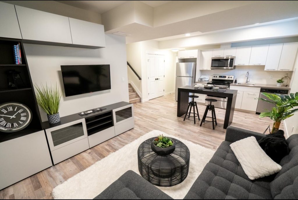 Basement entertainment room